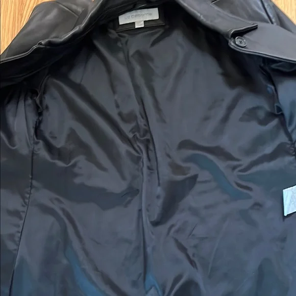Leather jacket black classic style Liz Claiborne XL - Picture 8 of 9